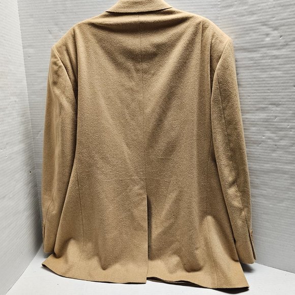 Mens Jacket Blazer Honey Brown100%  Camel Hair Satin Lined 2 Button Closure 46 R - Picture 2 of 15
